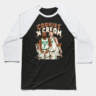 Jaylen Brown and Kristaps Porzingis "Cookies 'N Cream" Cartoon Baseball T-Shirt